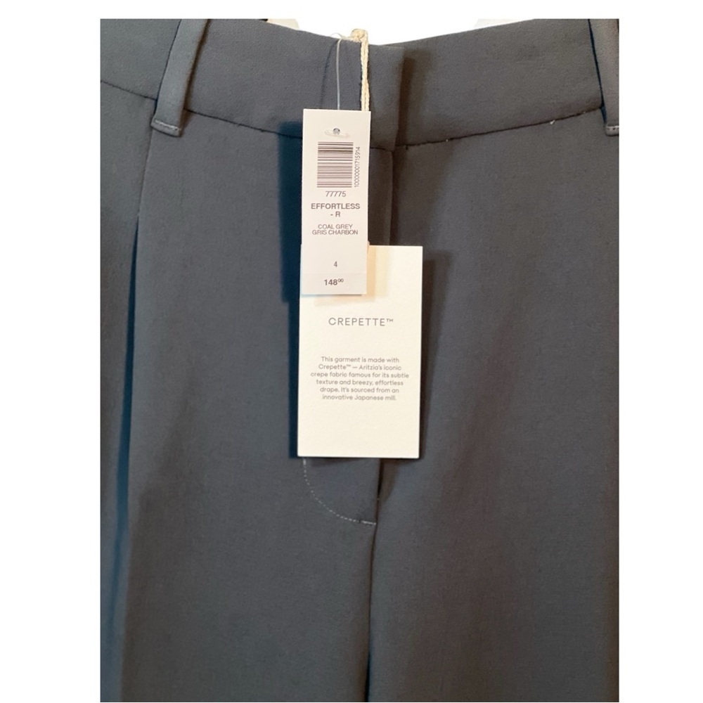 NWT Aritzia Effortless Coal Gray Trousers - Picture 4 of 6
